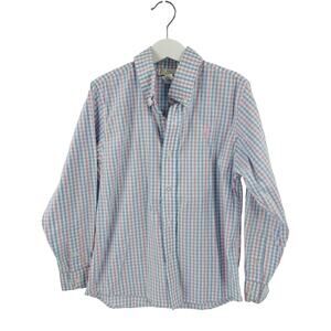 TBBC Pastel Gingham Stretch Button-Down Shirt Preppy Cotton Blend Size 7
